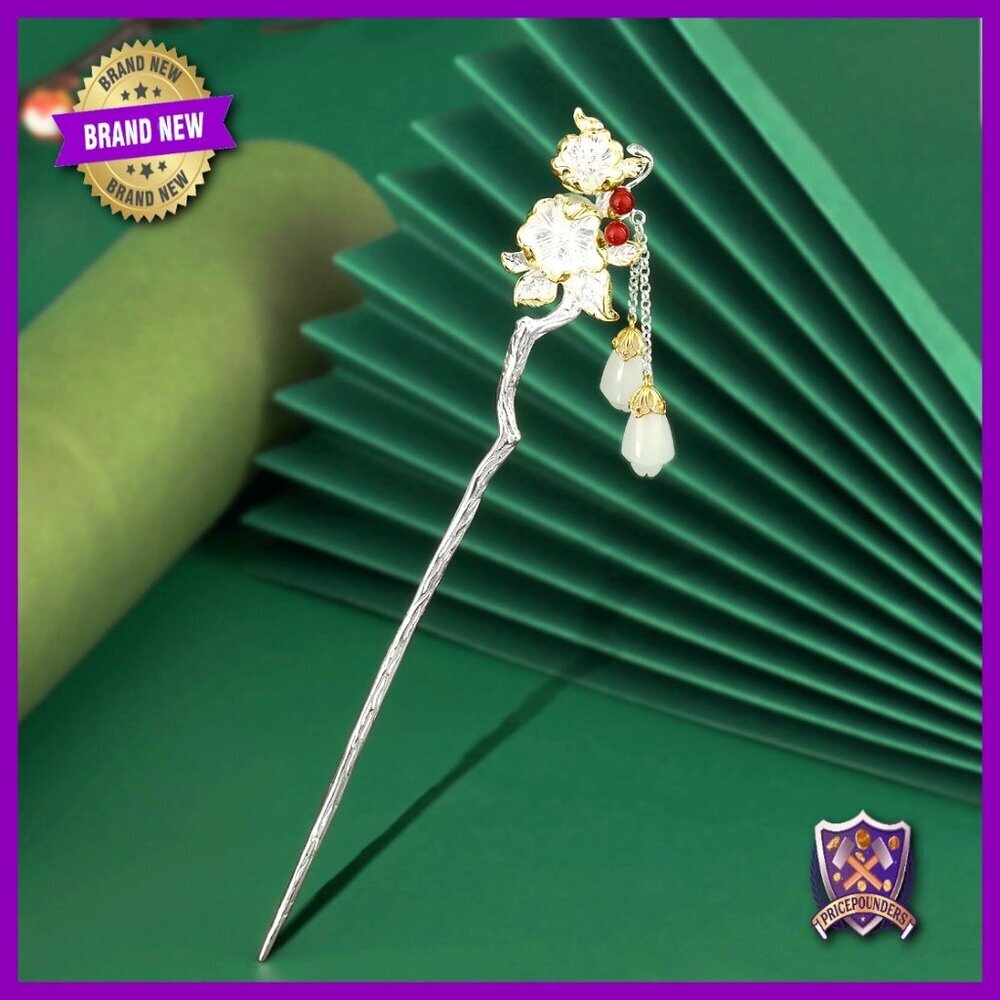 S925 Silver Hanfu Hairpin Classical Chinese Hair Accessory Elegant